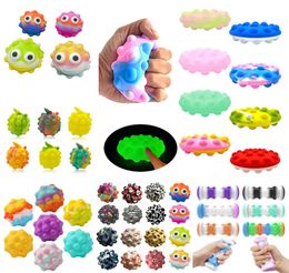 Toys 3D Push Bubble Ball Silicone Anti-Stress Sensory Squeeze squishy Toy Anxiety Relief for Kids Adults Christmas gift Wholesale2877670