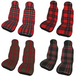 Car Seat Covers Custom Royal Modern Tartan Universal For Cars SUV Or Van Chequered Texture Auto Cover Protector 2 Pieces