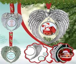 Christmas Decoration Sublimation Blanks Angel Wings Shape Pendent Transfer Printing Xmas DIY Consumables Supplies4464094