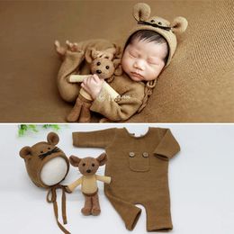 Babies Accessories born Costume Pography Props Crochet Romper Boy Maternity Outfit Girl 0 to 3 Months For Birth Shooting 240308