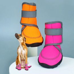 Waterproof Anti Slip Dog Shoes For Small Dogs Chihuahua Puppy Walking Orange Snow Boots Medium Large 240228