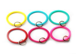 Silicone O Key Chain Big O Ring Keychain Custom Circle Wristlet Keychain Whole for Women Key Wrist Strap O Key Ring AHN182242651