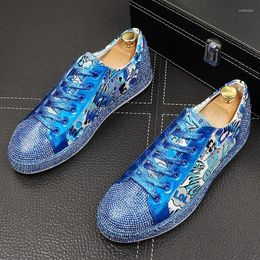 Casual Shoes High Quality Fashion Men Rhinestone Green Silver Mixed Colours Causal Loafers For Mens Driving Bottom Rubber Wedding