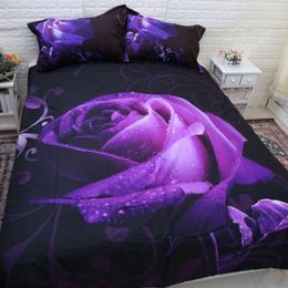 LOVINSUNSHINE Comforter Bedding Sets Bed Sheet Queen Bedding Set King Size Purple Rose Print 3d Quilt Cover AB#883060