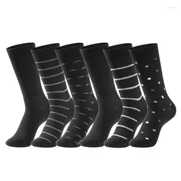 Men's Socks 6 Pairs Cotton Men Business High Quality Casual Soft Compression Spring Autumn Brand Black Plus Size Male's Dress Sock