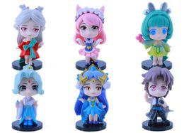 minifigure 6PCS Anime figure Game figure action anime HandBag Ancient Character Zhuge Liang figure anime funko pop figure Angela Twist Egg Doll toys Christmas Gift