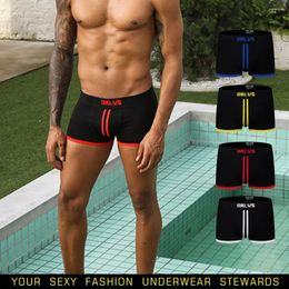 Underpants 4 Color Sexy Men Underwear Mens Sport Boxer Shorts Cotton Lingerie Jockstrap For