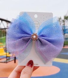 Hair Accessories Baby Kids Maternity Glitter Knot Bows Princess Lace Hairclips With Bling Dots Hairpins For G Dhetk8645868