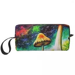 Cosmetic Bags Mushroom Portable Makeup Case For Travel Camping Outside Activity Toiletry Jewelry Bag