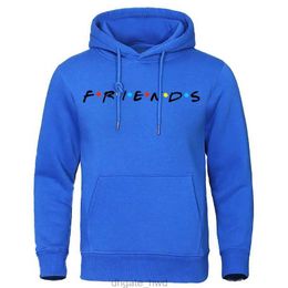 Friends Printed Funny Hoodie Men Fashion Casual Clothing Loose Oversized Hooded Personality Comfortable Sweatshirt Fleece Coats