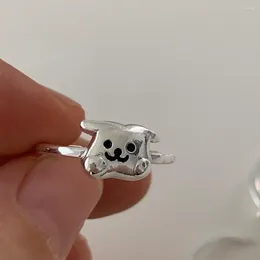 Cluster Rings 925 Sterling Silver For Women Girl Cute Cartoon Dog Lovely Puppy Irregular Funny Design Fashion Jewellery Drop