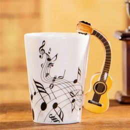 Mugs JBTP 400ml Music Mug Creative Violin Style Guitar Ceramic Coffee Tea Milk Stave Cups With Handle Novelty Gifts