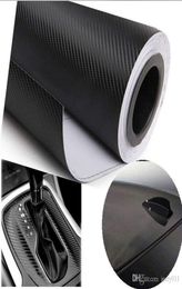 127X30cm 3D Black Carbon Fibre Vinyl Film Carbon Fibre Car Wrap Sheet Roll Film tools Sticker Decal car styling2867584