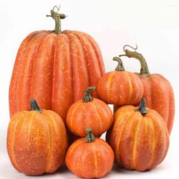 Decorative Flowers 7Pcs Artificial Pumpkin Halloween Decoration Thanksgiving Harvest Vegetable DIY Craft Home Party Props