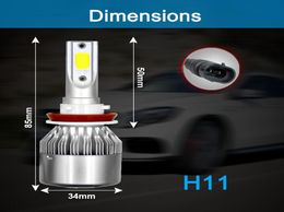 2Pcs Car Lights Bulbs LED H4 H7 9003 HB2 H11 LED H1 H3 H8 H9 880 H27 9005 9006 HB4 H13 9004 9007 Auto Headlights 72W COB 6000K2232223