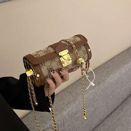 Factory Single-shoulder Package Clearance Promotion French Niche Dign Chain Mini Bag for Womens Autumn and Winter 2024 New High-end Texture Crossbody Cylinder