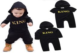 Baby KING letter romper INS boys letter printing Jumpsuits 2018 new fashion kids Boutique Hooded Climbing clothes C35346301126