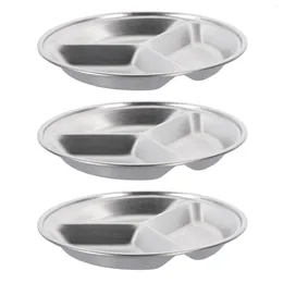 Plates Stainless Steel Round Dish Relish Plate Sauce Bowl Condiment Saucer Soy Dishes Divided Kitchen Flatware