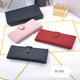 P8185 Wallets Card Holder Women Genuine Leather triangle Wallet Zippy Saffiano Wallet Coin Purse Bag purses designer woman handbag242z