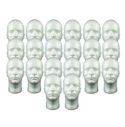 20x Male Styrofoam Mannequin Head Display Model Manikin Head for Wig Glasses3248049