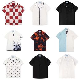 Men Shirt Polos Tops Trun Down Collar Large Size V Neck Lapel Print Pattern Beach Summer Y2k Shirt Black Red White Tops M-3XL FZ70310