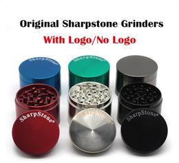 100 real sharpstone grinders metal alloy herb flat and concave grinders tobacco sharp stone grinders 4 layers 40 50 55 63mm big gr1121751