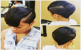 Human Hair pixie cut wigs With Lace Front Brazilian Straight Short Human Hair Wigs For Black Women Short Bob Pre Plucked Bleached 7150816