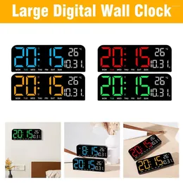 Wall Clocks Large Digital Clock Temperature And Date Week Display 12/24h Electronic Led Table Alarm Func Mode Night Ti Q0v4