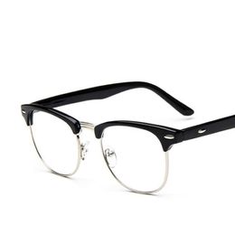 Glass Frames For Men Retro 2021 Brand Korean Style Metal Eyeglass Man Women Half Round Vintage Frame Glasses Fashion Sunglasses334D