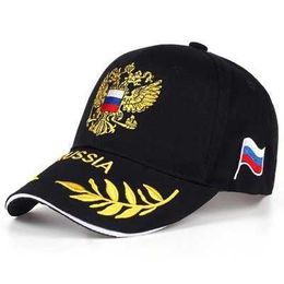 New Russian National Emblem National Flag Embroidered Baseball Hat Fashion and Casual Hat Mens and Womens Gold Double Headed Eagle Duck Tongue Hat