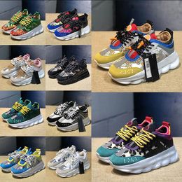 Wholesale Designer Casual Chain Reaction Shoes Women Men Luxury Pony Leopard White Black Pink Italy Brand Oversized Platform Sneakers Plate-forme Rubber Trainers