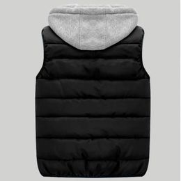 Thick Vest Waterproof Sleeveless Hooded Mens Winter Warm Casual Cold Jacket for Autumn Outdoor Activities 240229