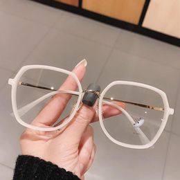 Brand Beige White Green Round Transparent Glasses Frame Computer Anti Blue Light Vintage Korean Women's Eyeglasses Fashion Su289o