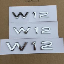 W12 Letter Number Four Wheel Drive Bar Logo Chrome Emblem for A6L TT R8 S8 Car Styling Fender Side Trunk Badge Logo Sticker8555567