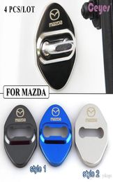 Car door lock cover logo emblems badge for Mazda 3 6 2 cx3 cx5 cx7 323 Door lock protector Car styling accessories1008006