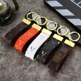 10style PU Leather Keychain Designer Key Chain Buckle lovers Car Handmade Keychains Men Women Bag Pendant Accessories with logo