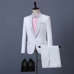 Suits 2023Suit suit for men (suit + trousers) Slim white professional best man groom dress three pieces set Send bow tie Four Seasons