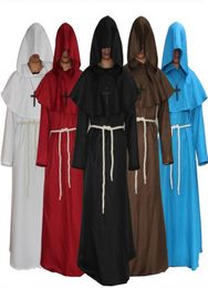 Halloween Adult Men Medieval Monks Wizard Cosplay Halloween Costumes for Men Adult Religious Godfather Party Wizard Hooded Robe RR8835864