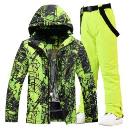 Boots Men's Warm Colorful Ski Suit, Snowboarding Clothing, Winter Jackets, Pants for Male, Waterproof Wear, Snow Costumes,30