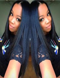 545039039 Glueless Silk Top Full Lace Wigs Light Yaki Brazilian Virgin Hair Full Lace Human Hair Wigs Yaki Straight For Bl1278434