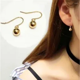 Stud Earrings Fashion Jewelry Simple Ball Simulated Pearl Smooth Gold Color Small Metal For Women Girls