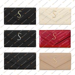 Ladies Fashion Designer Luxury Caviar MATELASS Envelope Flap Wallet Grain De Poudre Embossed Leather Coin Purse Key Pouch Business293i