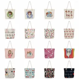 Evening Bags Shoulder Bag Women Shopping Travel Beach High Capacity Custom Pattern Eco Reusable Cartoon Ladies Printed Handbags