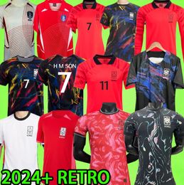 2024 South KOREA Soccer Jerseys MEN KIDS KIT WOMEN H M SON Black HWANG LEE 22 23 24 Fans Player Version 2023 Football Shirt 2002 RETRO Long Sleeve Training