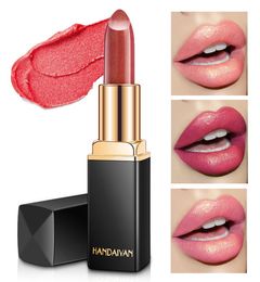 HANDAIYAN Brand Lipstick Professional Lips Makeup Waterproof Long Lasting Pigment Nude Pink Mermaid Shimmer Luxury Makeup5918755