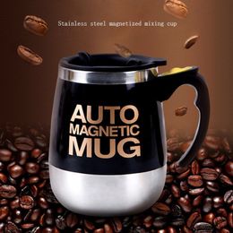 Auto Sterring Coffee mug Stainless Steel Magnetic Mug Cover Milk Mixing Mugs Electric Lazy Smart Shaker Coffee Cup and Mugs276T