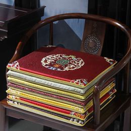 Custom Luxury Good Luck Chinese Style Silk Brocade Seat Cushions for Dining Chair Armchair Sofa Mats Non-slip Sitting Pads Home De280a