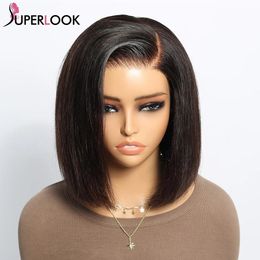 Glueless Bob Wig Human Hair Ready To Wear Pre Cut Lace Closure Wigs Straight Short Bob Wear And Go Human Hair Lace Frontal Wig 240228