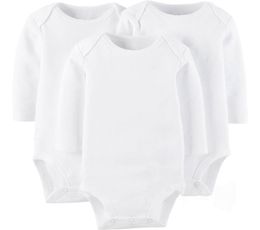 AbaoDo brand new long sleeve baby rompers 100 cotton pure white infants bodysuit newborn wear clothing high quality2810470