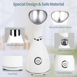 Portable Steamer Nano Face Steamer Warm Mist Home Skin Spa Steamers for Sinuses Acne Pores Cleanse Blackhead 240306